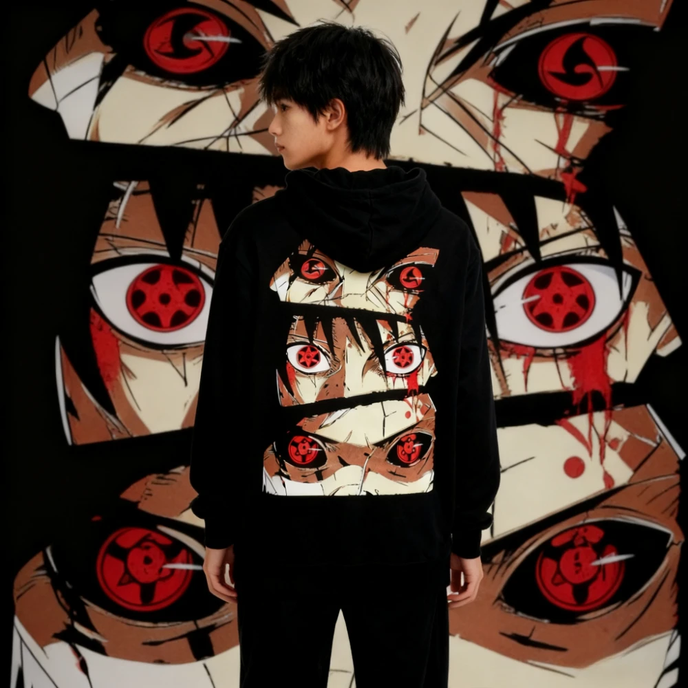 

Sasuke Naruto Japanese Anime Men's Autumn and Winter Hooded Sweatshirt Harajuku Retro Loose Plus Size Casual Comfortable Y2k Top