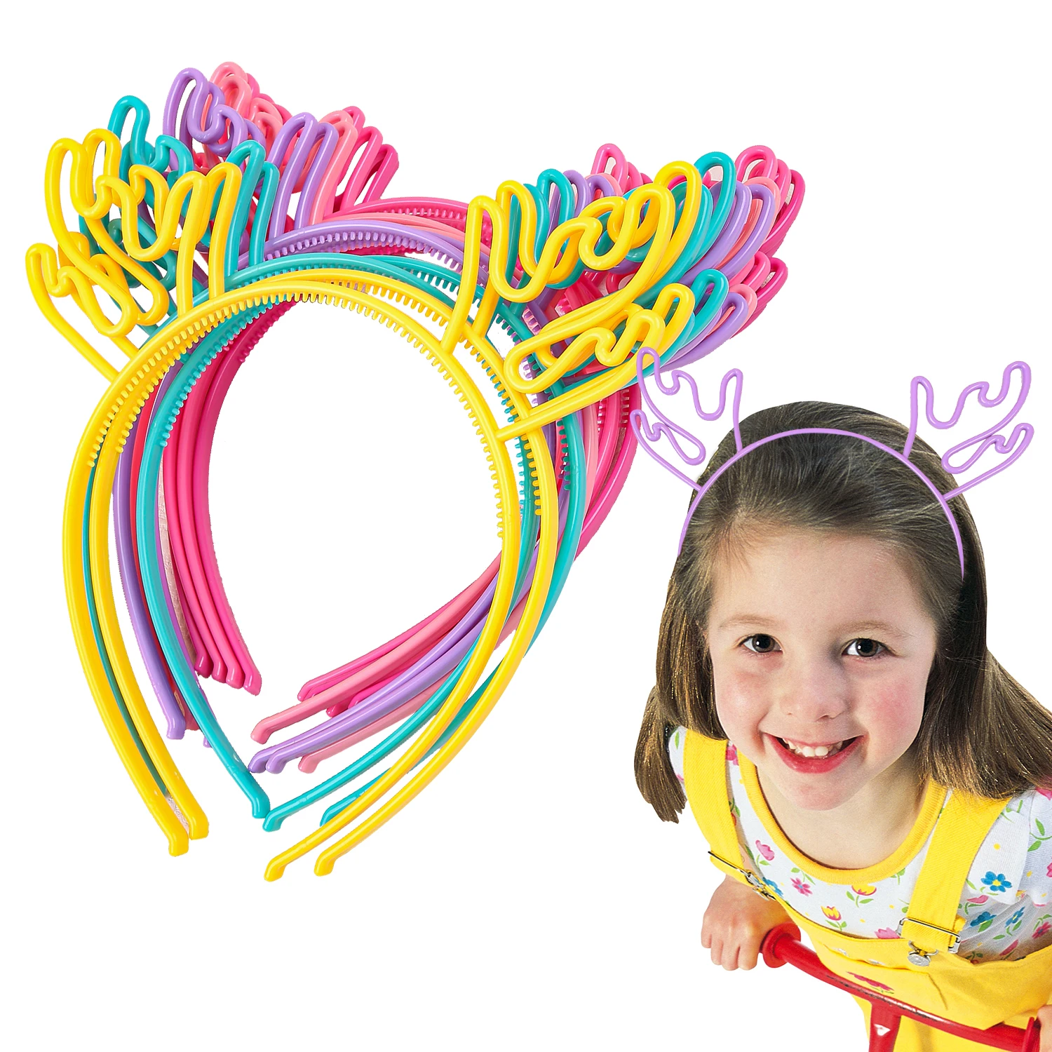 

12/24 шт. повязки на голову с рогом оленя для девочек ярких цветов, милые модные обручи для волос для детей и женщин, аксессуары для волос на день рождения