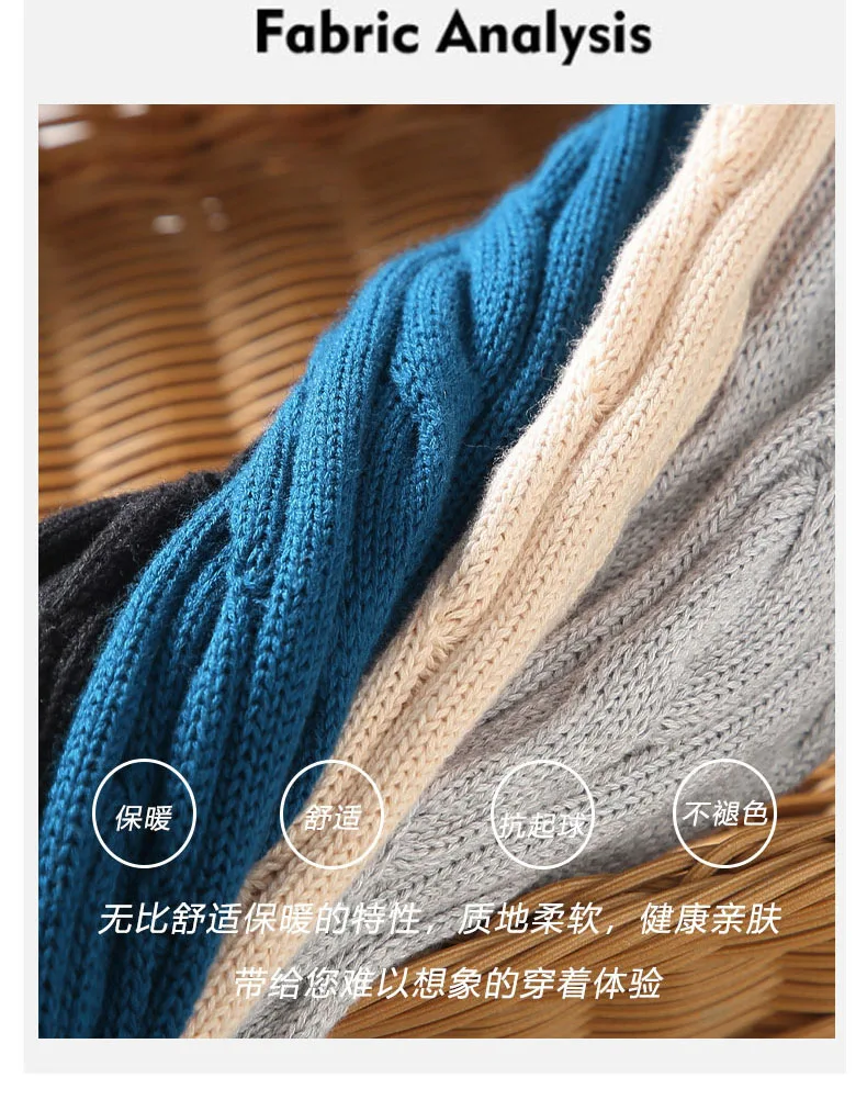 Suéter de cuello alto con cremallera para hombre, chaqueta cálida de algodón, Tops de punto de Cuello medio alto, Otoño e Invierno