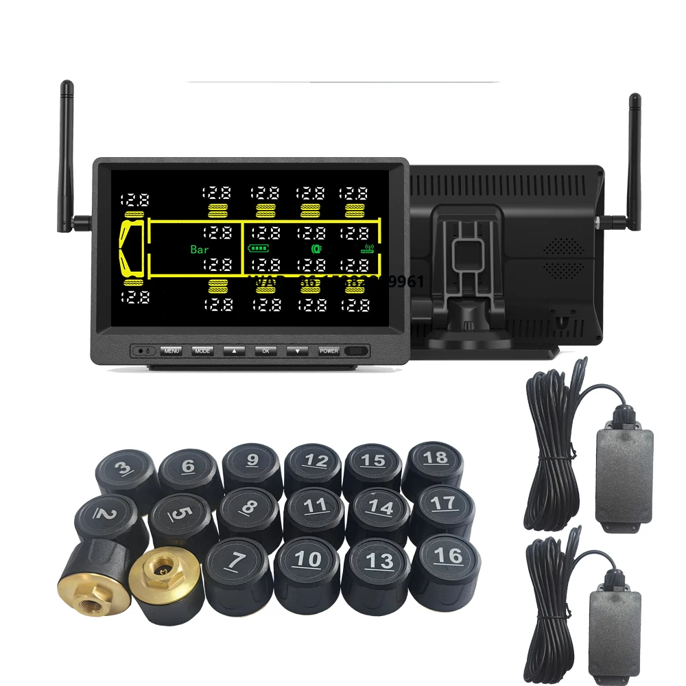 

18-wheel Trailer Truck Dedicated External Tire Pressure Monitoring System Fitment Tire Pressure Detector TPMS