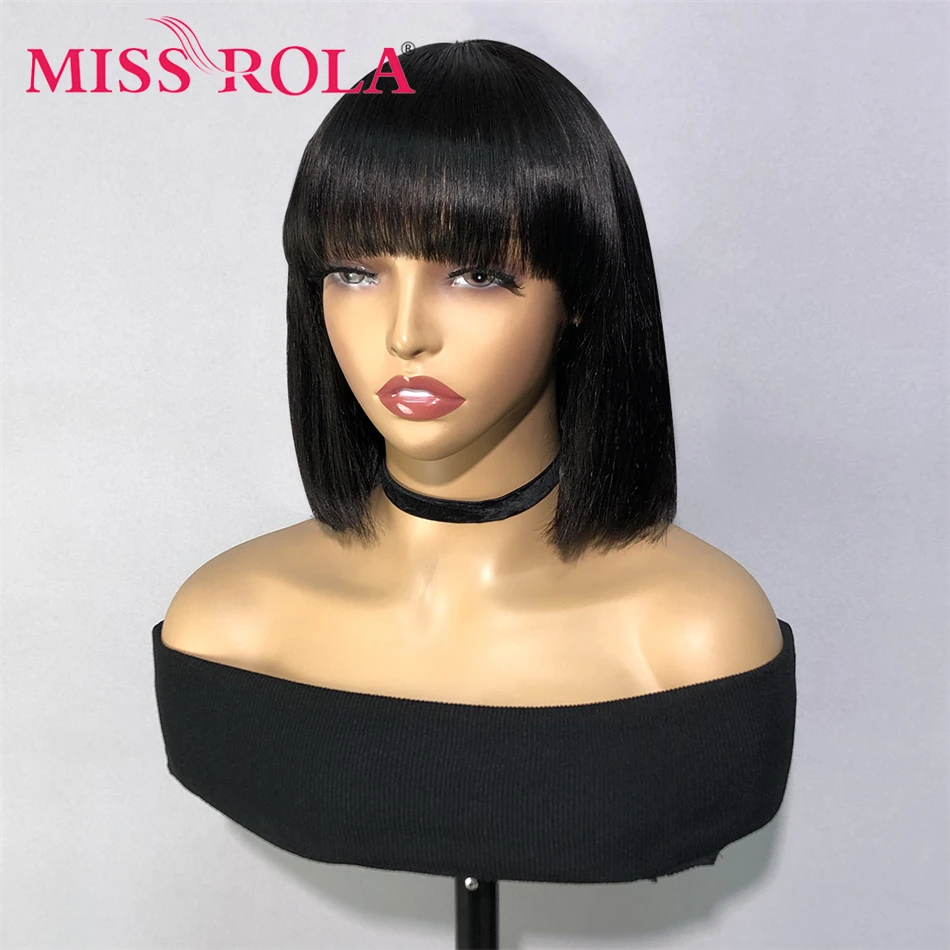 

Miss Rola Brazilian 2x1 Bob Lace Wigs 100% Human Hair Wigs Natural Hairline Small Lace Remy 180% Density