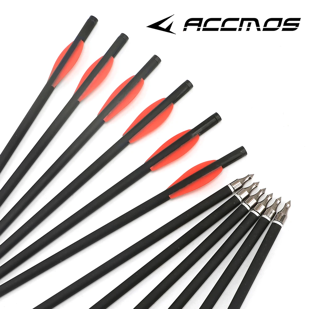 12pcs Archery Small Arrows 10 Inches Mix Carbon Arrow with 1.75