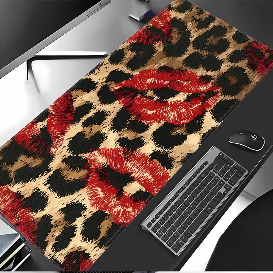 Red Leopard Lips Mouse Pad Desk accessories Game Console Pad Computer Laptop Pad Keyboard Mouse Pad office Pad Waterproof