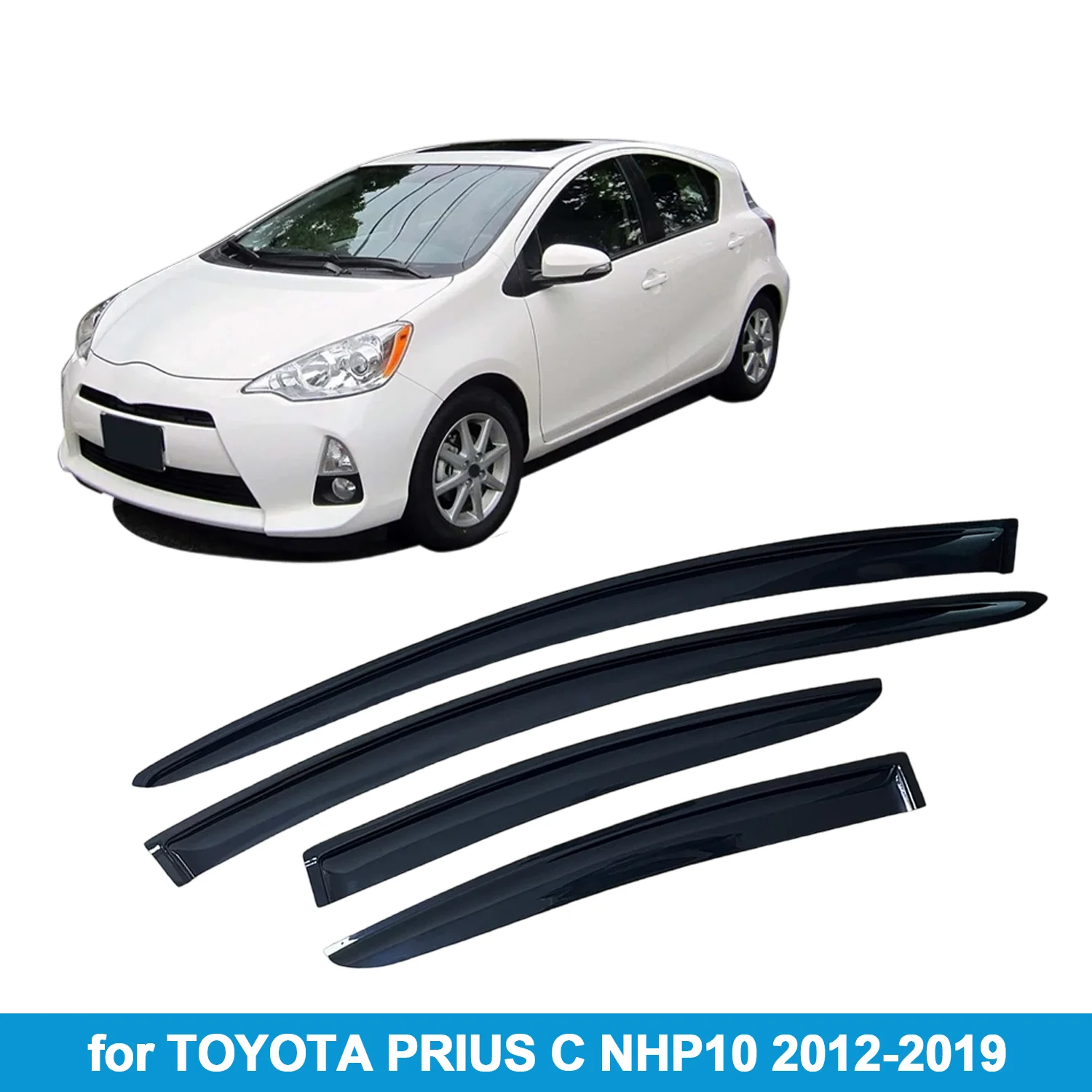 

Оконный козырек для TOYOTA PRIUS C NHP10 2012-2019, защита от дождя, боковой дефлектор, защита от атмосферных воздействий, лента для наружного крепления