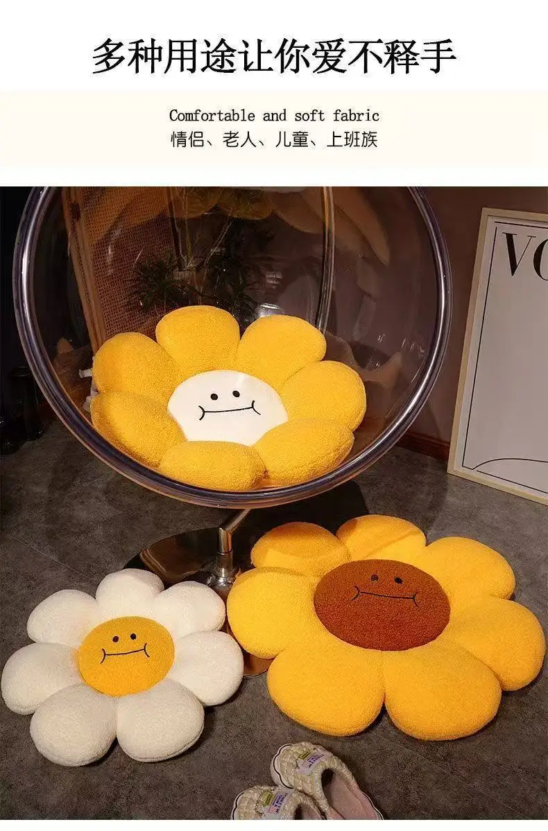 Sonnenblumen-Kissen für Sofa, Wohnzimmer, Boden, Blumenfenster, Blütenblatt-Rückenlehne, Luxuriöses Kopfteil-Kissen, Kindersitzkissen – Detail 11
