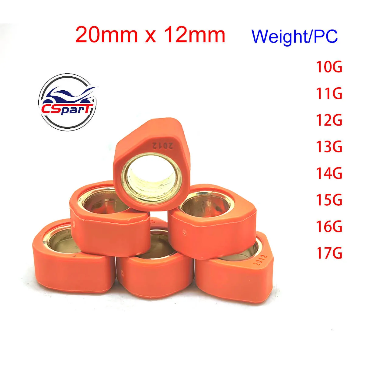 20x12mm 10G ~ 18G Racing Polydon Variator Roller for Benelli MBK Yamaha Aerox 155 Nmax Zuma Vino 125 Scooter