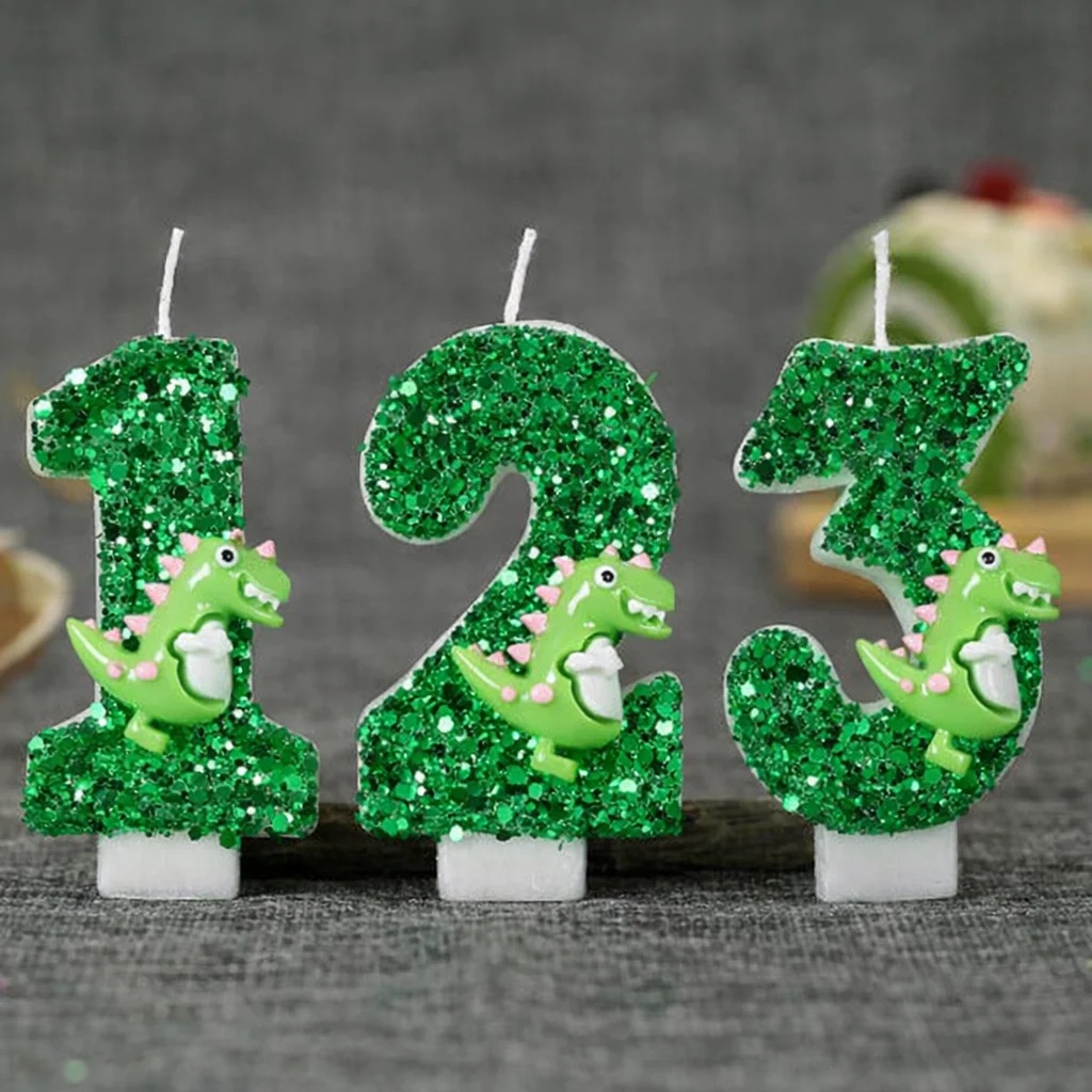 Cartoon Dinosaur Digital Birthday Candle - Creative Number Candle for Kids Party Decor
