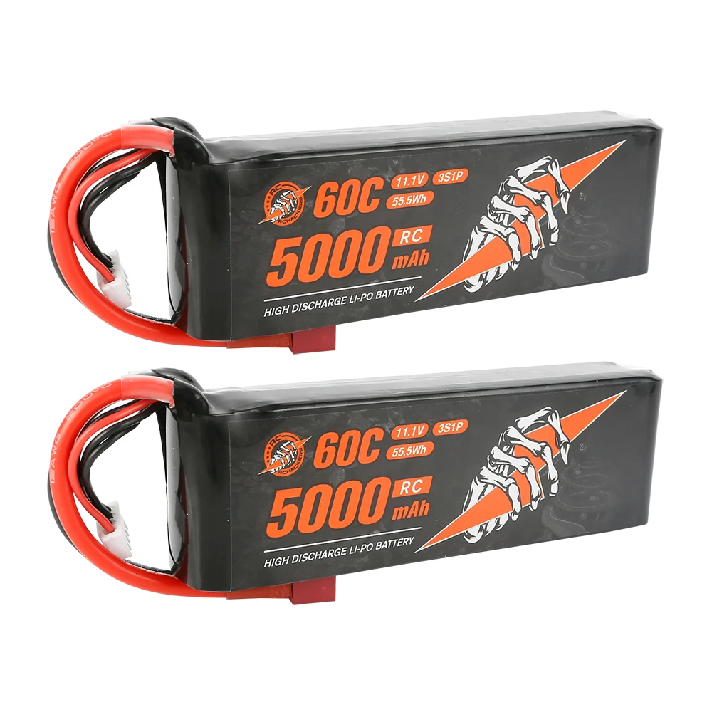 

RCHackers 3S 5000mAh 11.1V 60C RC Lipo Battery with Deans & XT60 Plug[2 Packs]