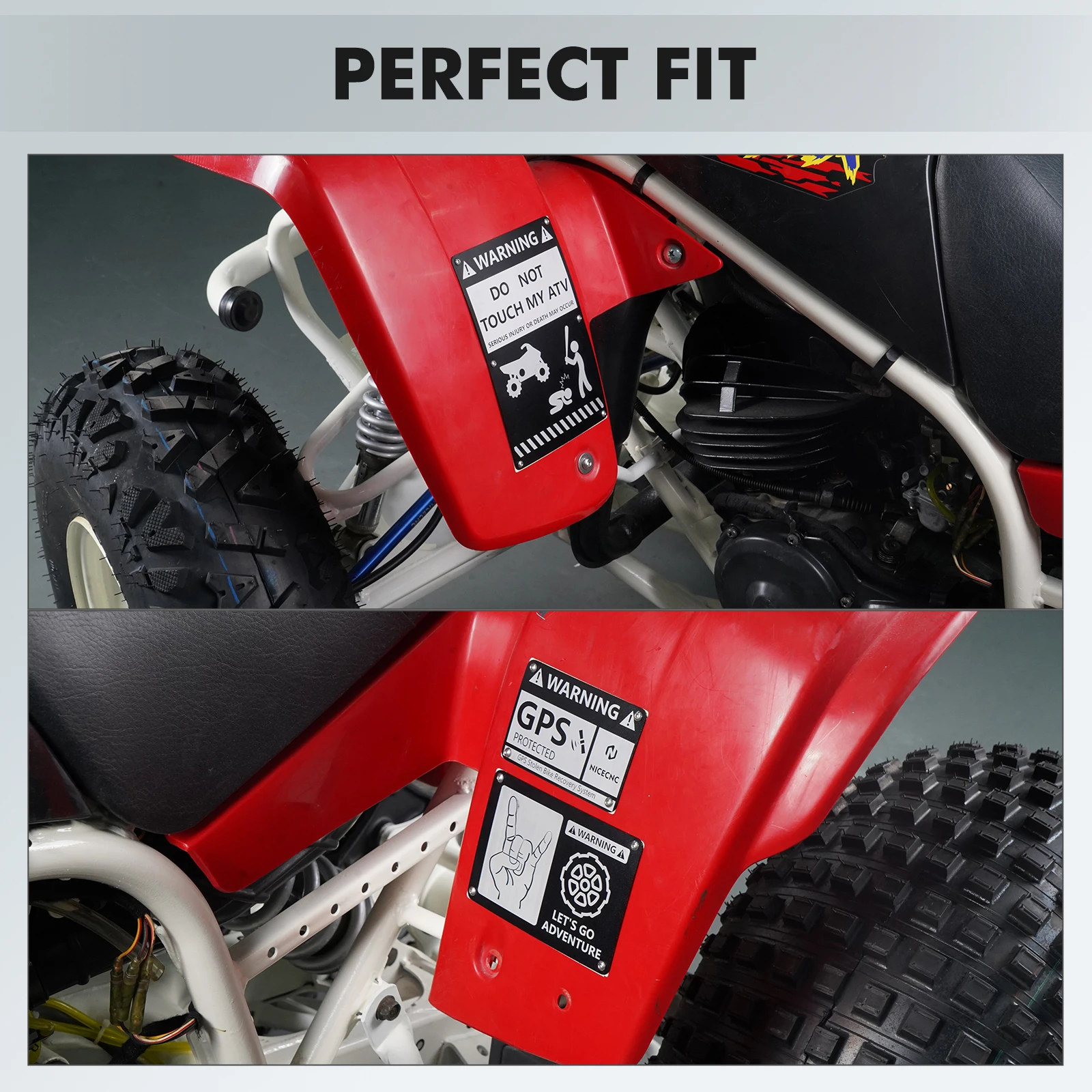 NICECNC For Blaster 200 Fender Warning Tags For Yamaha Blaster 200 1988-2006 YFS200 Accessories Dirt Road ATV  Parts