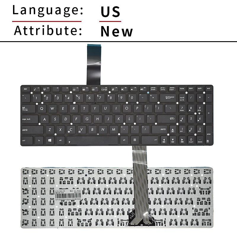 Teclado de ordenador portátil US/RU/SP para ASUS K55V, K55, K55A, K55VD, K55VJ, K55VM, K55VS, A55, A55V, A55XI, A55DE, A55DR, R500v, R700V, F751, X751, X752