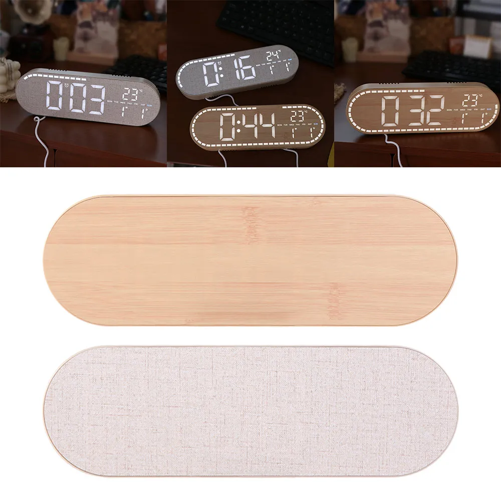 Minimalist Design Digital Wall Clock Silent Operation Lightweight Construction Alarm Clock Temperature Date Display