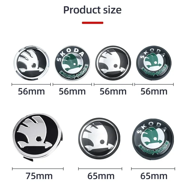 4pcs 56mm 65mm 75mm 5JA601151A 1J0601171 3B7601171 Car Wheel Center Cap Logo Hub Rims Cover For Skoda Fabia Rapid Superb Octavia view 6