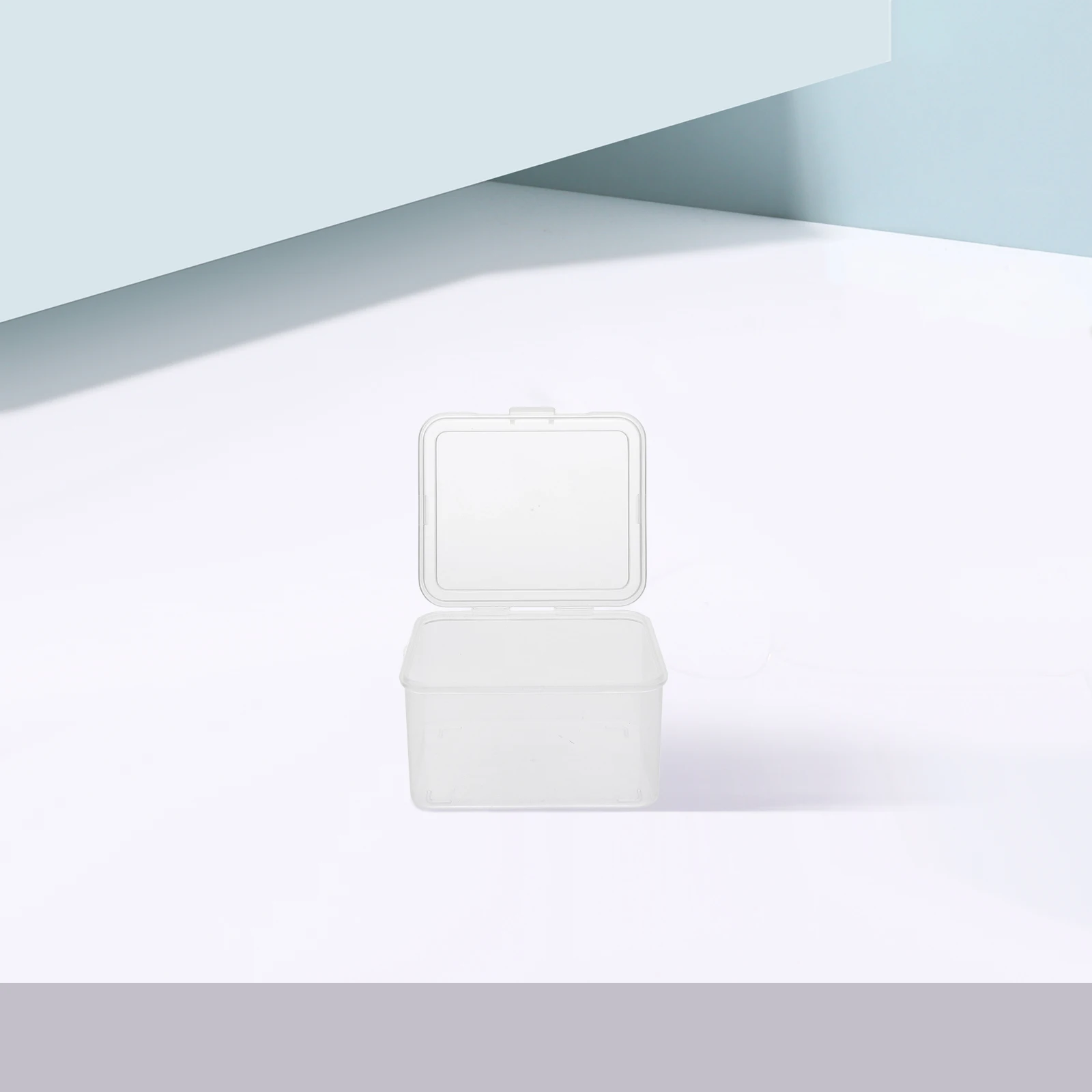 

Storage Box Pure White Hinged Lid Plastic ganizer Bead Card Holder Dustproof Container Transparent Small Bins Versatile Use