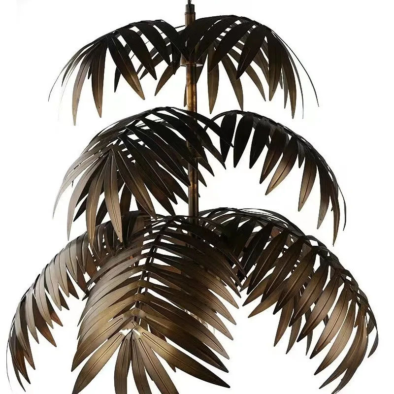 Creative American country leaf chandelier, Nordic bedroom dining room living room clothing store cloakroom stairwell decorative