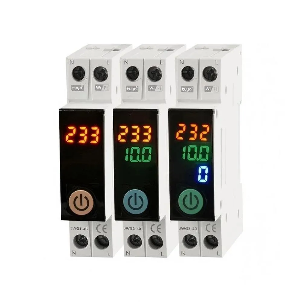 Tuya Smart Circuit Breaker With or Without Metering WiFi App Remote Control Timer Switch Over-Voltage Under-Voltage Protection