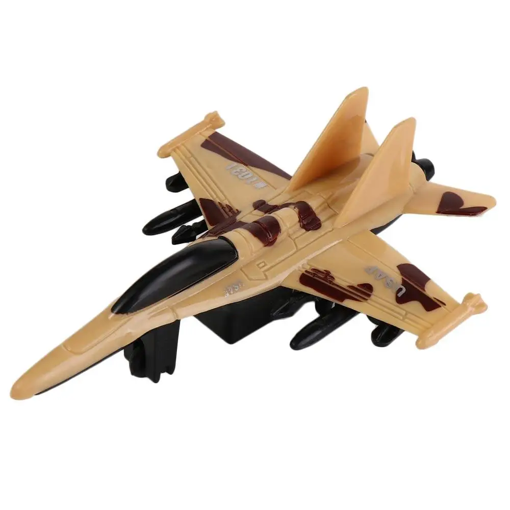 Mini Gifts Pull Back Fighter Model Toy Classic Plastic Camouflage Fighter Outdoor Pull Back Aircraft Gift for Boy