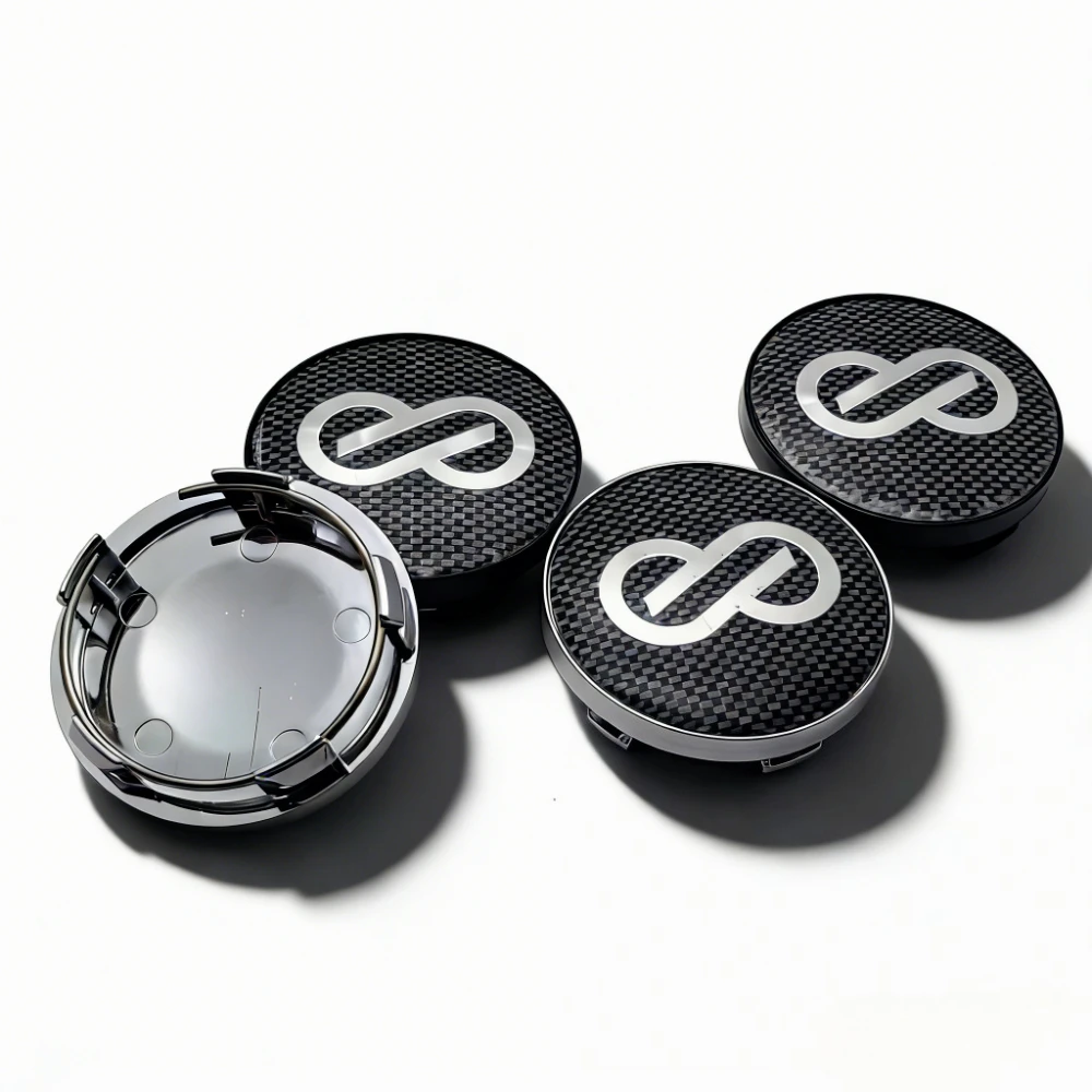 4er-Set JDM ENKEI Logo Emblem Radnabenkappen Ø 58 mm mit Clips Ø 54 mm für Felgen Staubschutzkappen Radnabenabdeckungen Autozubehör