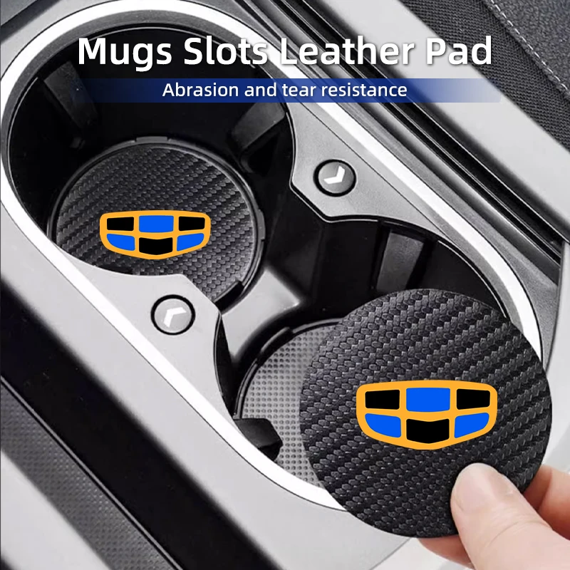 Автомобильные карбоновые кожаные подставки, нескользящие коврики для чашек центральной консоли для Geely Atlas SUV Boyue Borui Coolray Emgrand NL3 EX7 X7 EC7