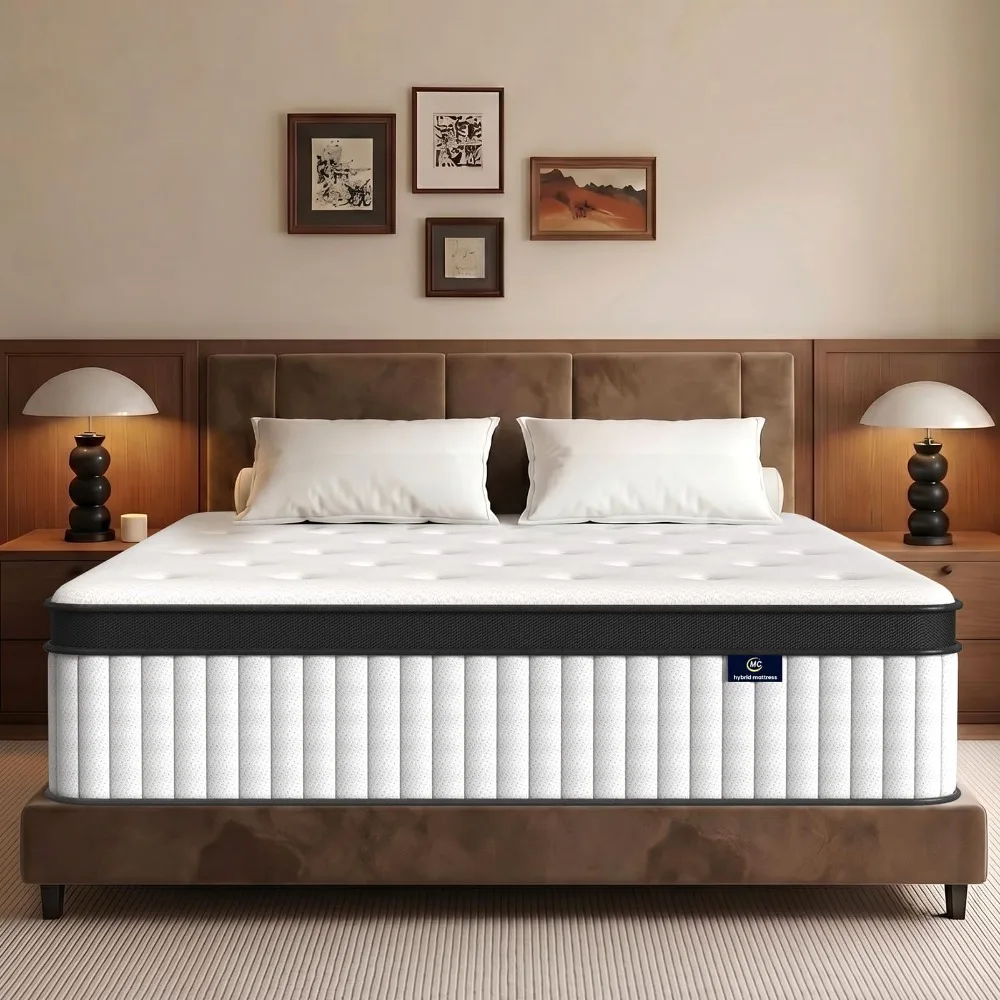 Twin Mattress, 10 Inch Hybrid Twin Size Mattress in a Box, Medium Firm Memory Foam & Individual Pocket Springs, Motion