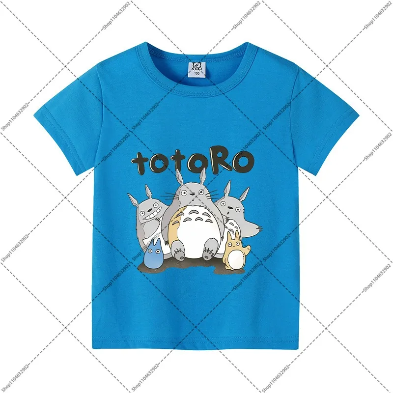 Totoro Cute T-shirts Boys Girls Comfortable Short Sleeve Cartoon Anime Pattern Printed T-Shirt Summer Fashion Clothes Party Gift view 4