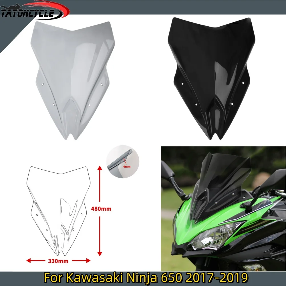 

For Kawasaki Ninja 650 Motorcycle Windscreen Windshield Wind Deflector Protector Parts ER6F EX 650 ER-6F 2017-2019 Accessories