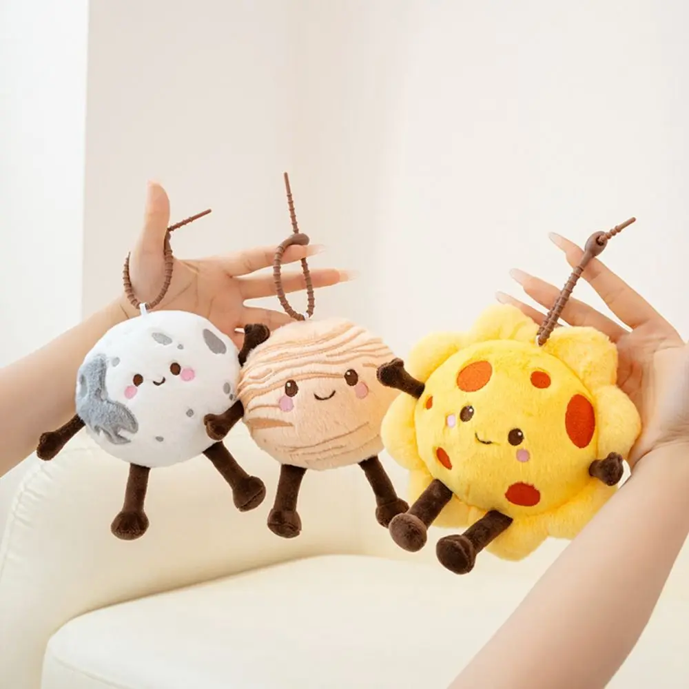 Nouveau mignon planète poupée pendentif sac charmant Mini planète jouets en peluche soleil lune Mars ornements en peluche porte-clés cadeaux pour enfants