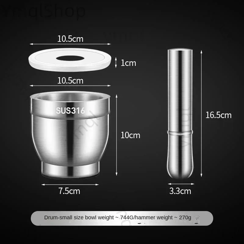 316 stainless steel garlic pounder, medicine grinder, stone mortar crushing jar, mortar, garlic mortar, garlic puree divine tool