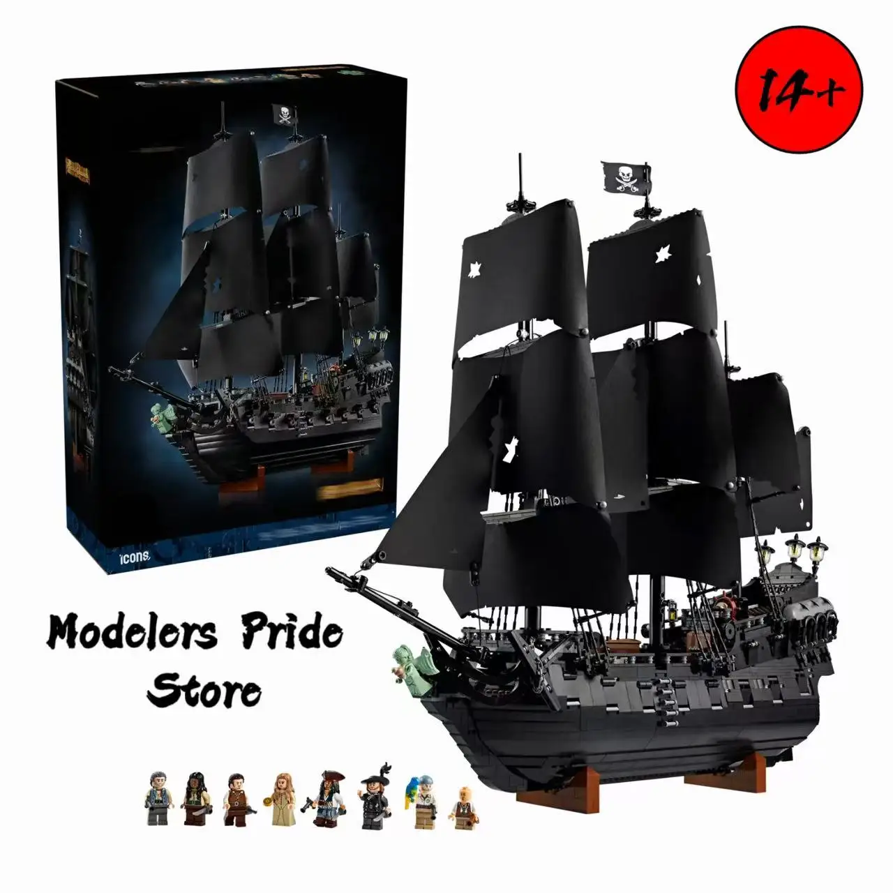 Bloques de construcción de barco pirata DIY, kit de modelo de Perla Negra grande para adultos, regalo coleccionable y decoración, compatible con LEGO
