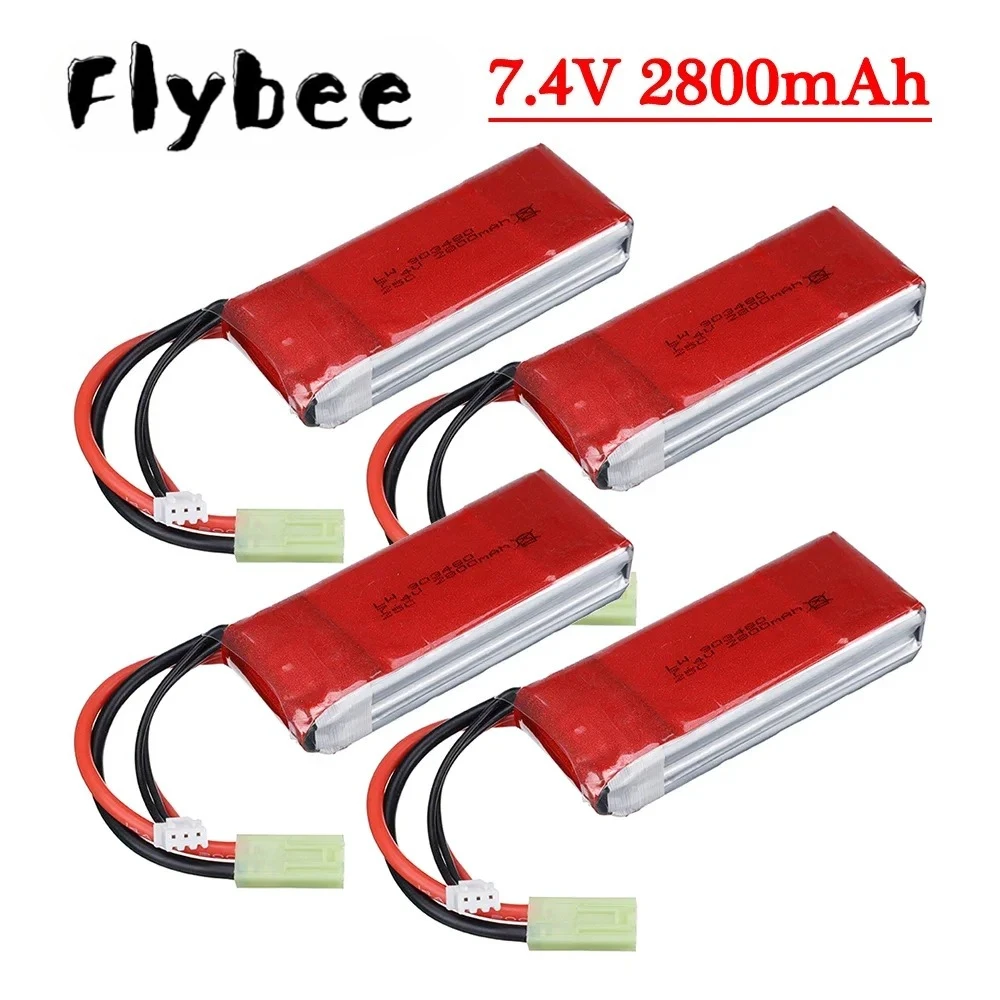 

7.4V 2800mAh 25C Lipo Battery for Feilun FT009 Huanqi 955 948 Speedboat Boats 2S 7.4V Battery For wltoys WL912-A RC Boats