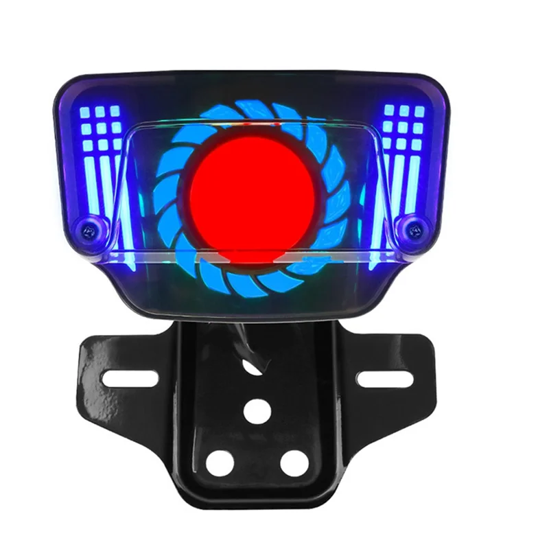 

LED Integrated Tail Light Universal 12V Motorcycle Brake Signal Lights With License Plate Bracket