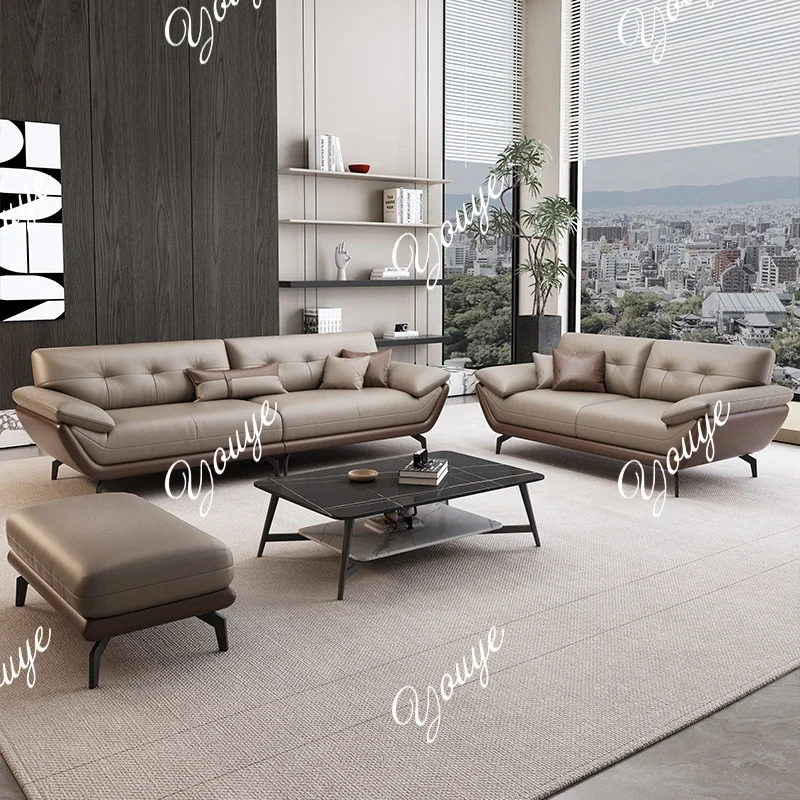 

X Color-blocking Office Sofa, Business Reception, VIP Room, Simple Modern Leisure Area, Leather Three-seater