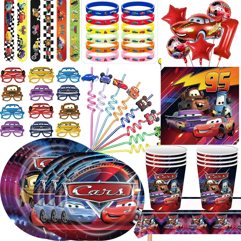 

Lightning McQueen Car Party Supplies Disposable Tableware Paper Plate Party Favors for Kids Birthday Party Decor Baby Shower