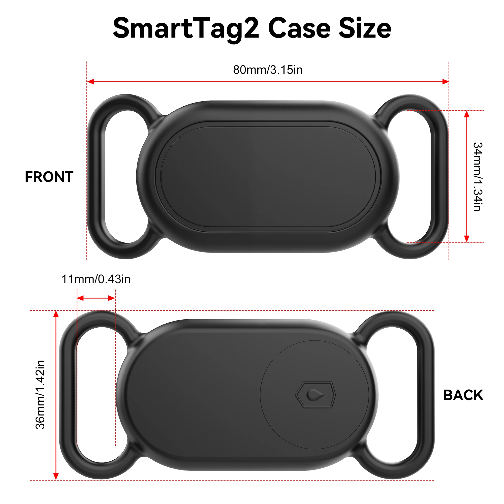 voor Samsung Galaxy SmartTag 2 halsbandhouder, waterdichte siliconen hoes voor Galaxy Smart Tag 2 voor hond kattenhalsbandenhouder