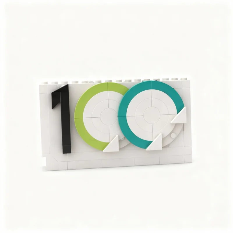 100pcs MOC Freestyle Logo 100 Years PHOENIX CONTACT Model Building Blocks Toys Architecture Christmas Gift DIY Collection Idea