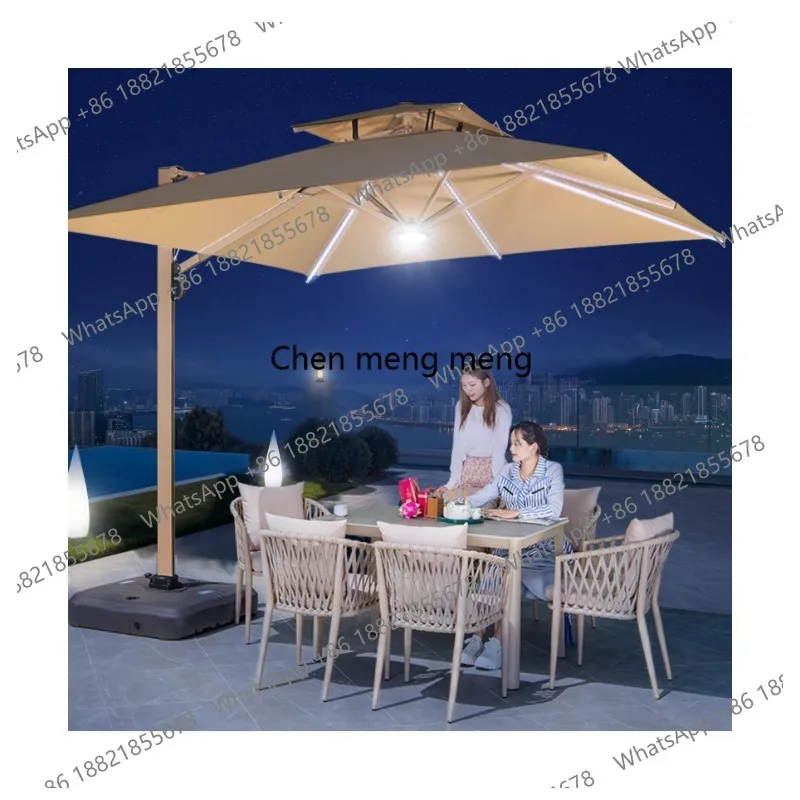 Outdoor Aluminum Cantilever Stock Rome Super Big Size 3*4/*4m Solar Led Light Garden Hotel Park Project Commercial Factory Price