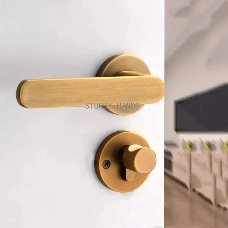 Zinc alloy silent anti-theft door lock modern bedroom double-sided handle lock hardware accessories