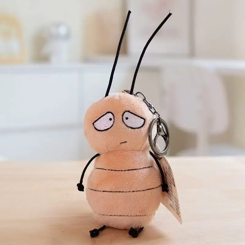Lo último en llavero con colgante de mochila de cucarachas, muñeco de peluche de dibujos animados de anime, bonito regalo de cumpleaños para niños, muñeca divertida