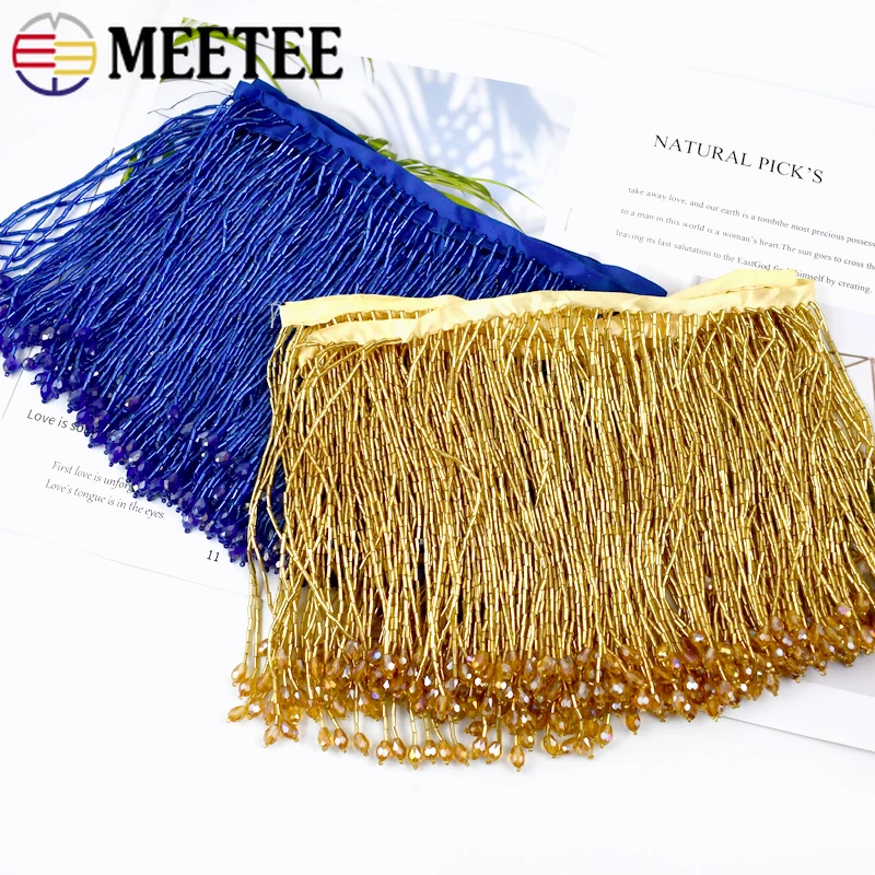 

1/2/5Yard 15cm Beaded Rhinestone Fringe Tassels Latin Dress Lace Trim Wedding Dresses Decor Tassel Fringes Sewing Accessories
