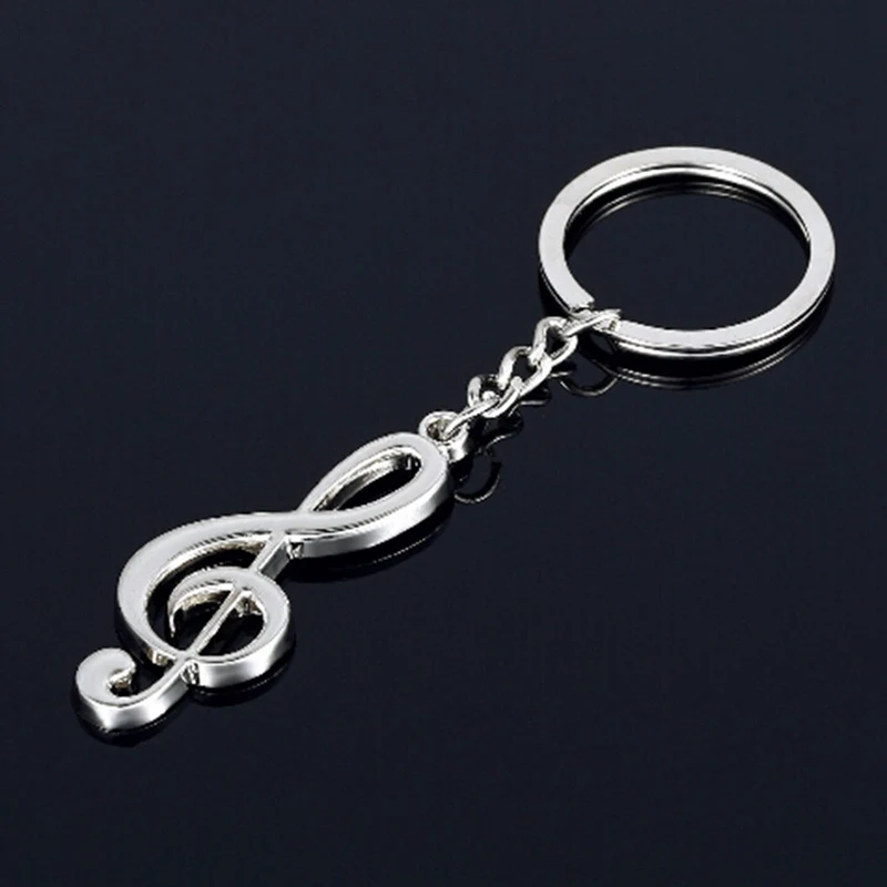 Hot Sale Cartoon Music Note Treble Clef Keyring Keychain Pendant Gift Key Chain For Women Girls Men Metal Key Chains wholesale