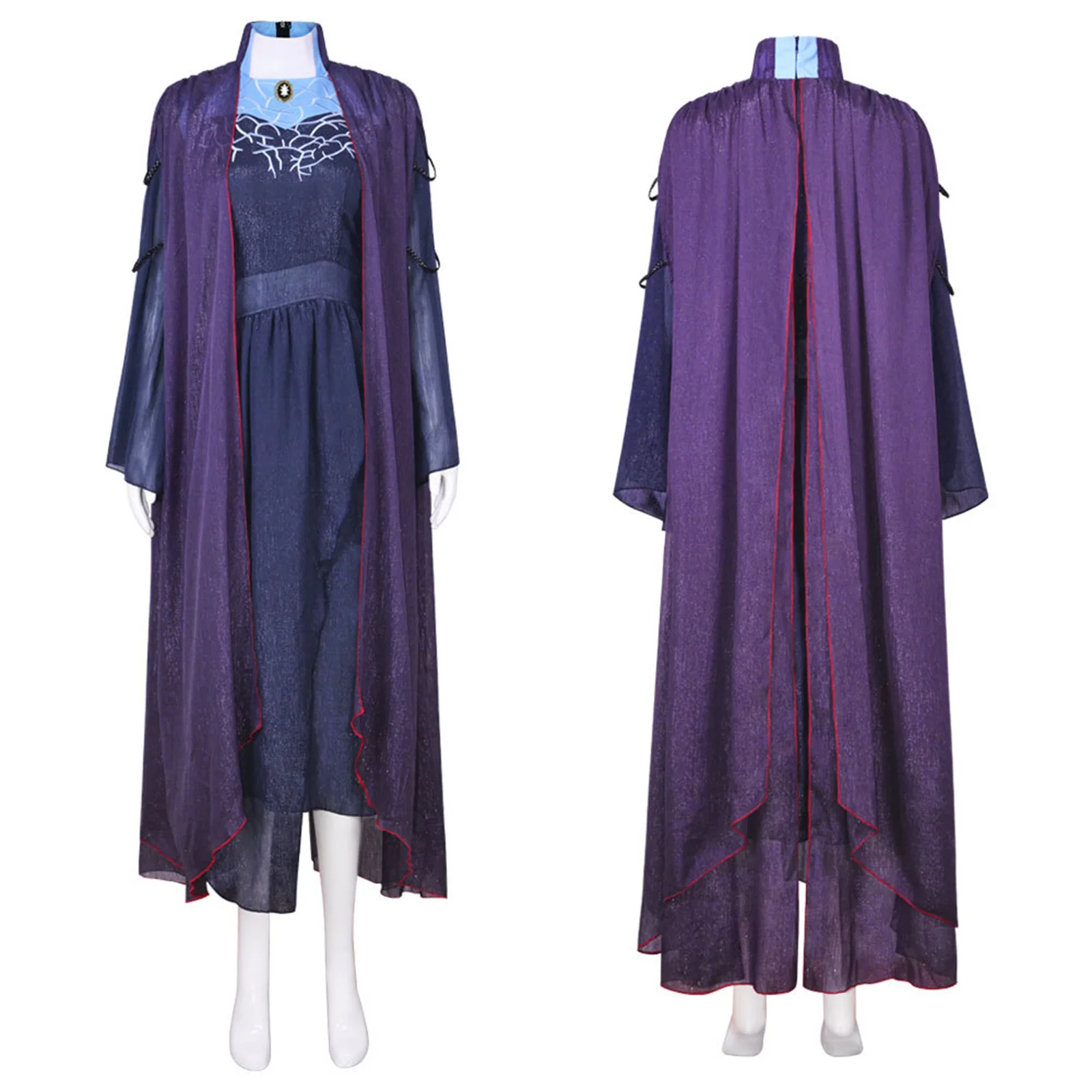 

Film Agatha Cosplay Costume Harkness Women Long Sleeve Purple Dress Purple Cloak Halloween Stage Performance Party Outfits