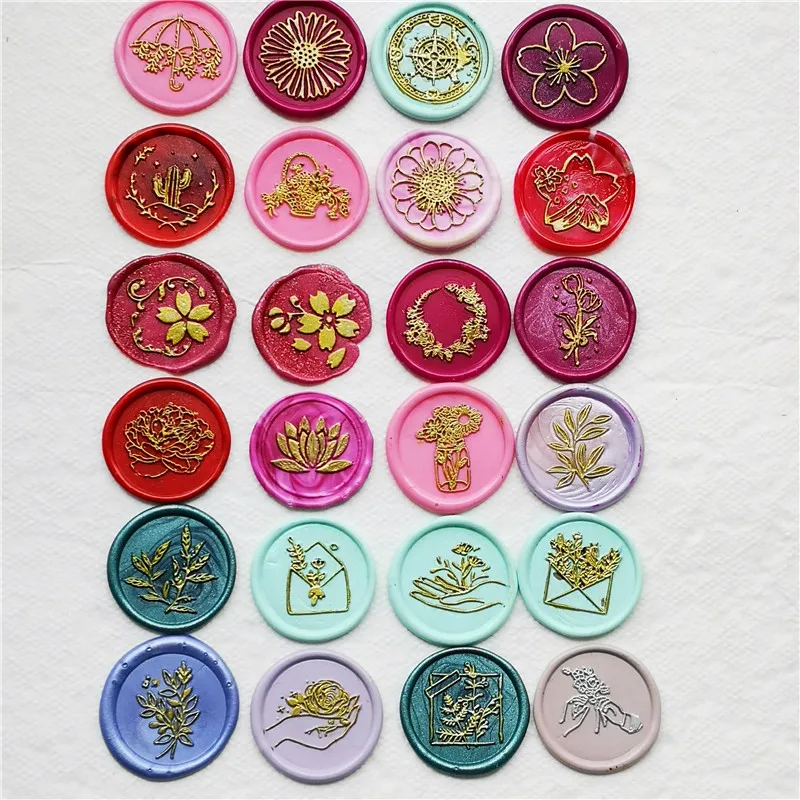 Cherry Blossom Envelope Plant Leaves Wax Seal Stamp Retro Antique Sealing Wax Scrapbooking Stamps Wedding Decorative Invitation