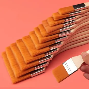 12pcs Nylon Paint Brush Set – Synthetic Bristles for Acrylic, Oil & Watercolor 1