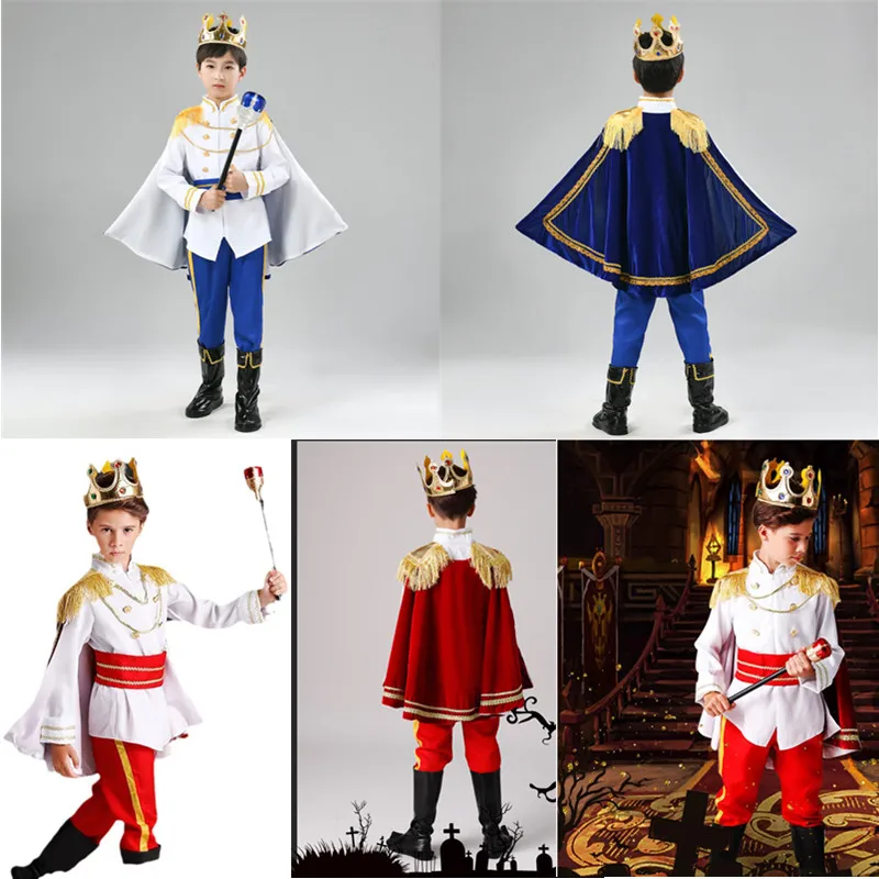 Nieuwe Kinderen Halloween Het Emotionele Verhaal Van De Prins En Prinses Fantasie Royalty Kostuum Cosplay The King Performance Kostuum