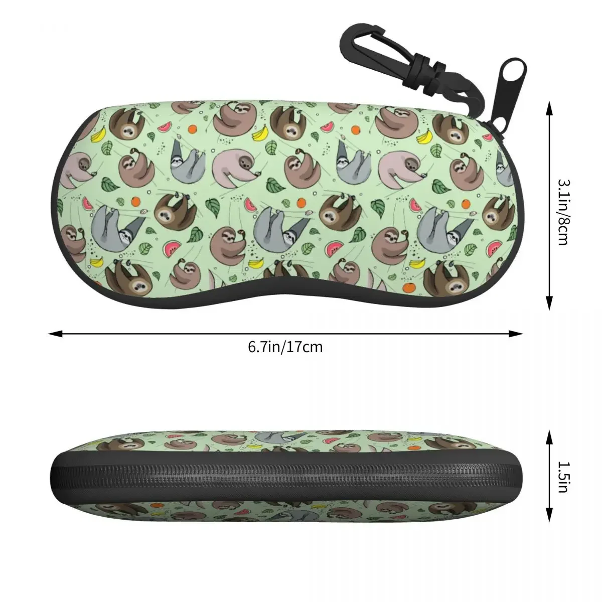 Adorable Sloths Pattern Eyeglass Glasses Case Women Men Soft Kawaii Lazy Animal Sunglasses Protective Pouch