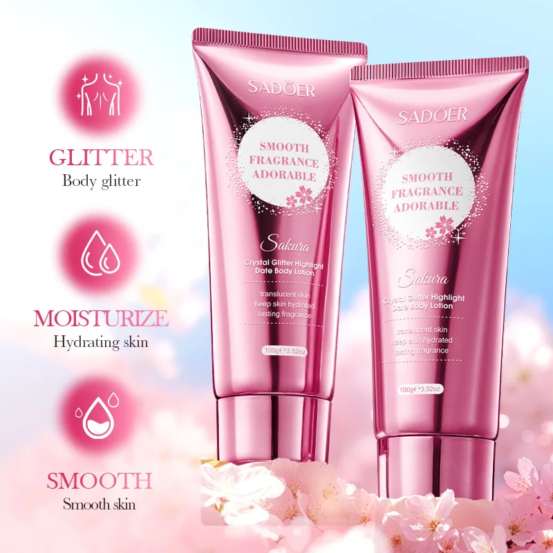 Cherry Blossom Moisture Crystal Glow High Gloss Dating Cherry Blossom Scent Body Lotion Tief feuchtigkeitsspendende, feuchtigkeitsspendende Körperlotion