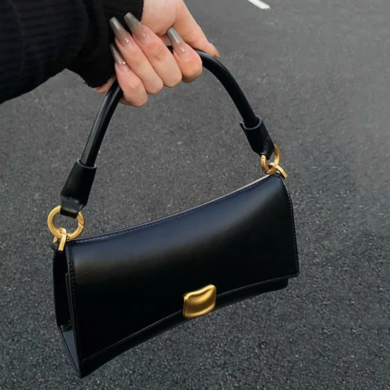 

Black Underarm PU Bag for Women 2026 New Trendy High Quality Texture, Small Square Bag for Shoulder Handheld, Cross Women's Bag