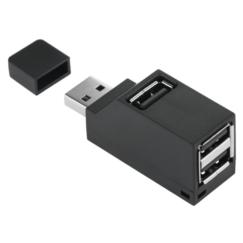 2 Stück 3-Port USB Hub Mini USB 3,0 Hochgeschwindigkeits-Hub-Verteiler box für PC-Notebook-Computer u Disk Handy-Kartenleser