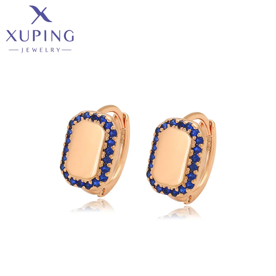 

Xuping Jewelry Trendy New Charm Hoop Earrings White Stone with Gold Color Earring for Women Jewellery Gift X000755971