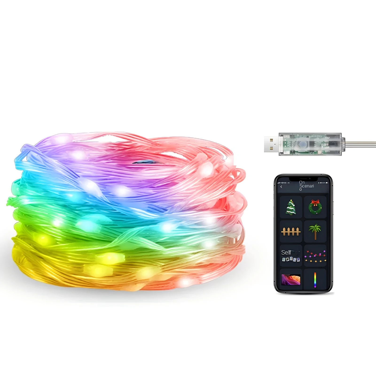 RGB الجنية ضوء LED ضوء سلسلة بلوتوث USB الموسيقى الخيال ضوء 5 فولت عيد الميلاد حفلة عيد ميلاد هالوين الديكور