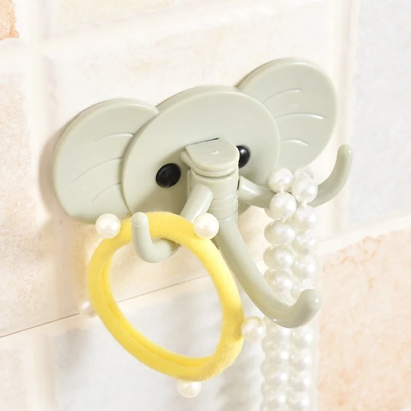 Elefante gancio autoadesivo cucina creativo adorabile elefante gancio multifunzione porta del bagno gancio senza chiodi gancio per gioielli chiave